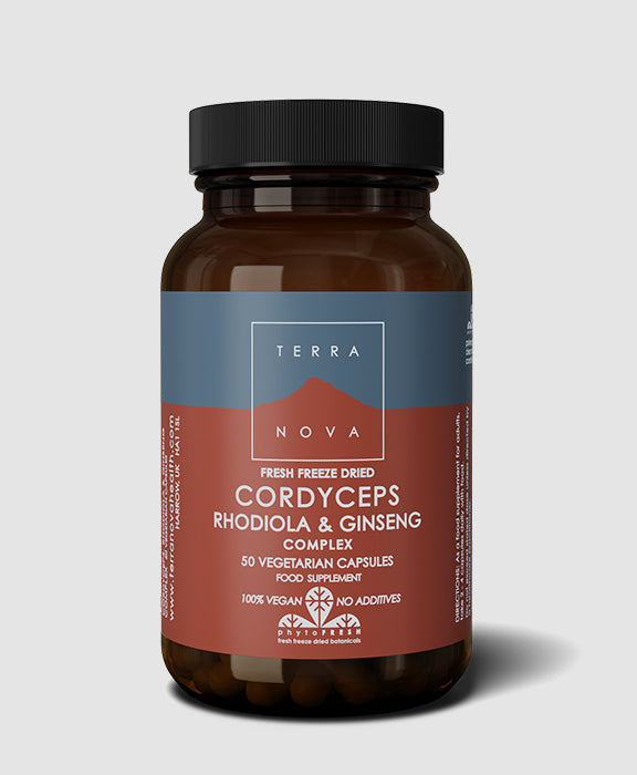 Terranova Cordyceps, Rhodiola & Ginseng 50 Capsules