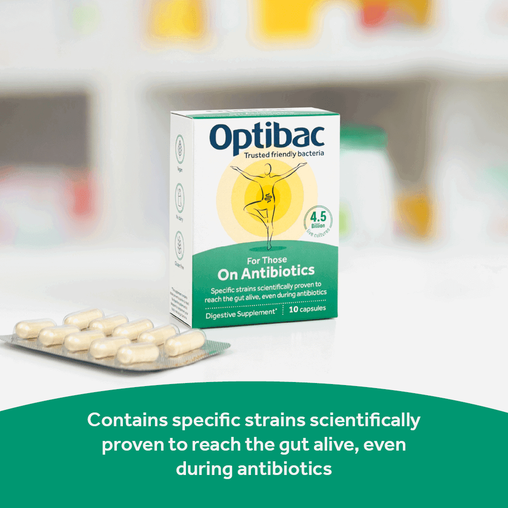 OptiBac For those on antibiotics 10 Capsules - MicroBio Health