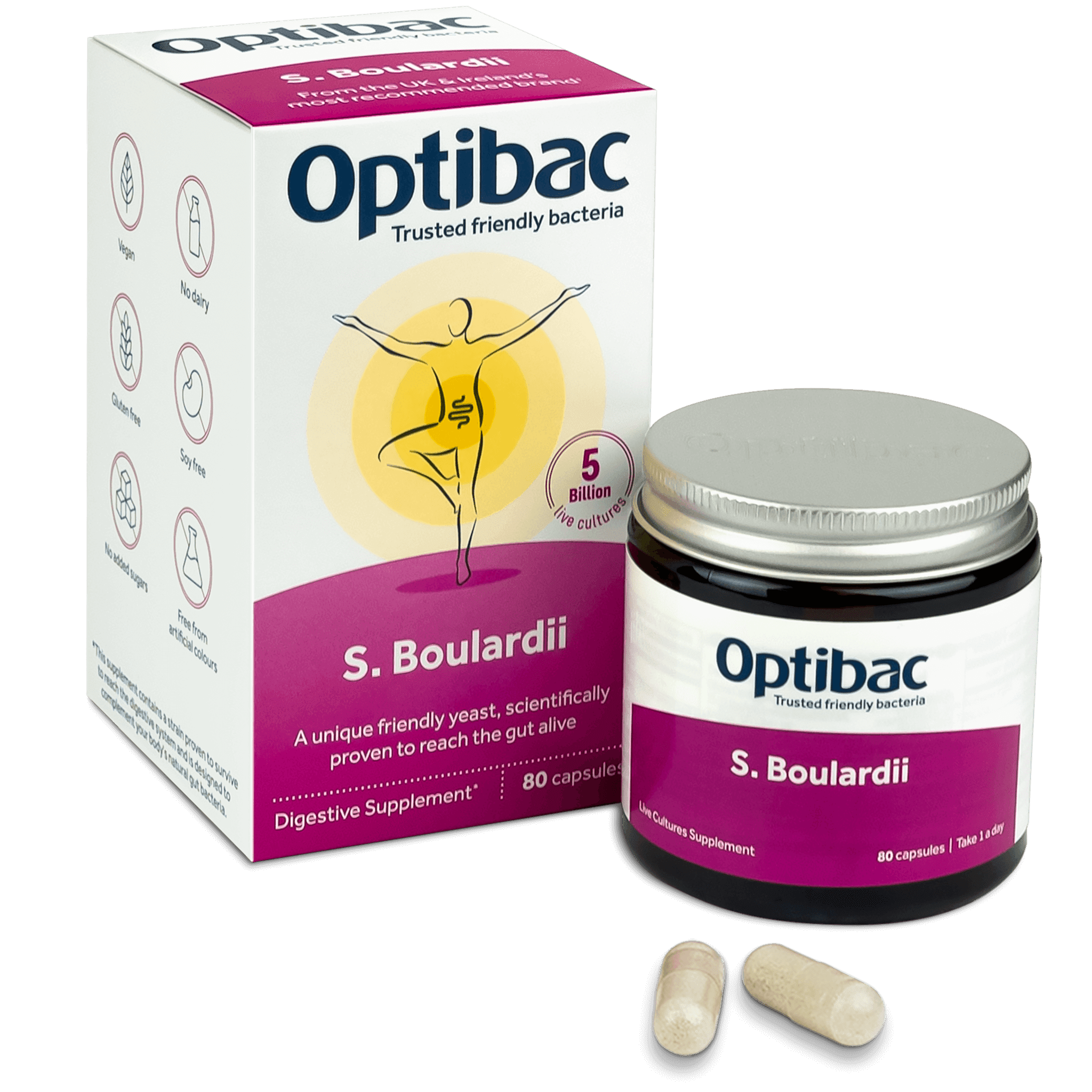 OptiBac Saccharomyces boulardii 80 capsules - MicroBio Health