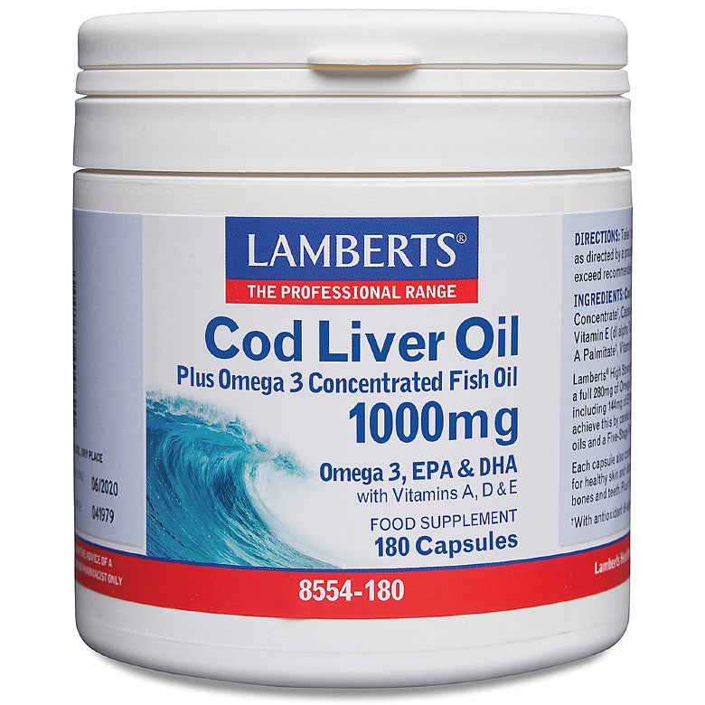 Lamberts Cod Liver Oil 1000mg 180 Capsules