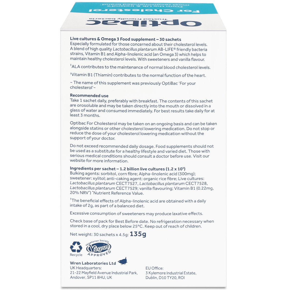 OptiBac For your cholesterol 30 capsules - MicroBio Health