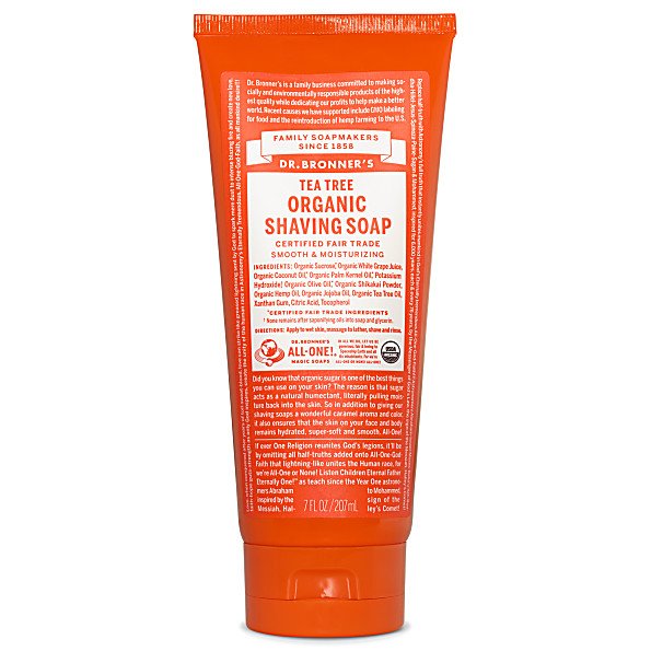 Dr Bronner's Tea Tree Organic Shaving Soap 207ml - MicroBio Health