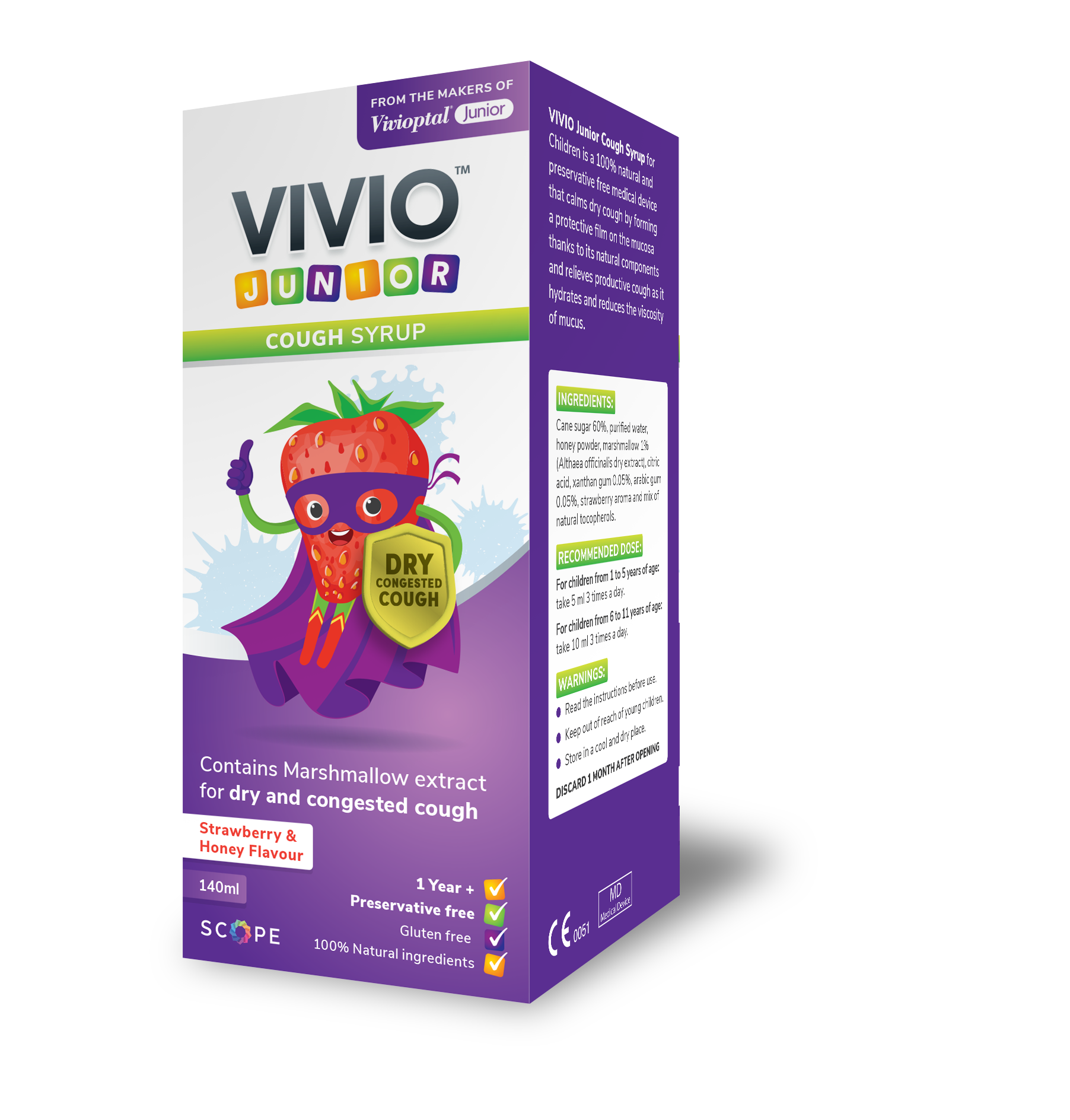 Vivio Junior Cough Syrup 140ml - MicroBio Health