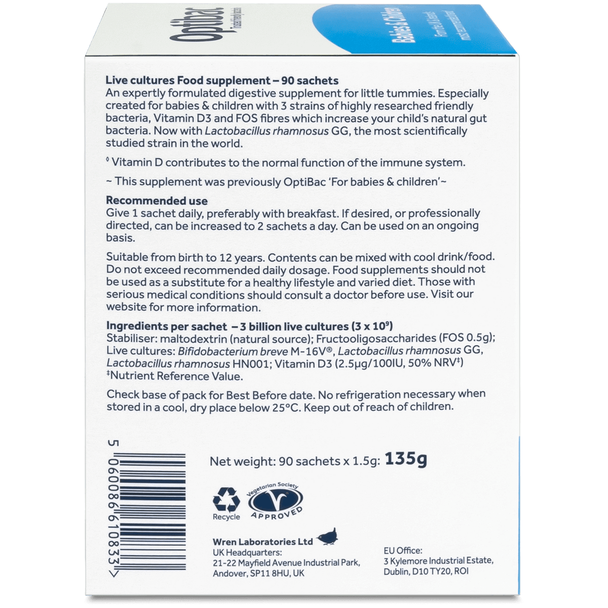 OptiBac For babies & children 90 sachets - MicroBio Health