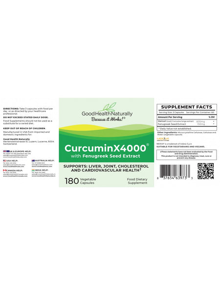 CurcuminX4000™ with Fenugreek Capsules 180 capsules - MicroBio Health