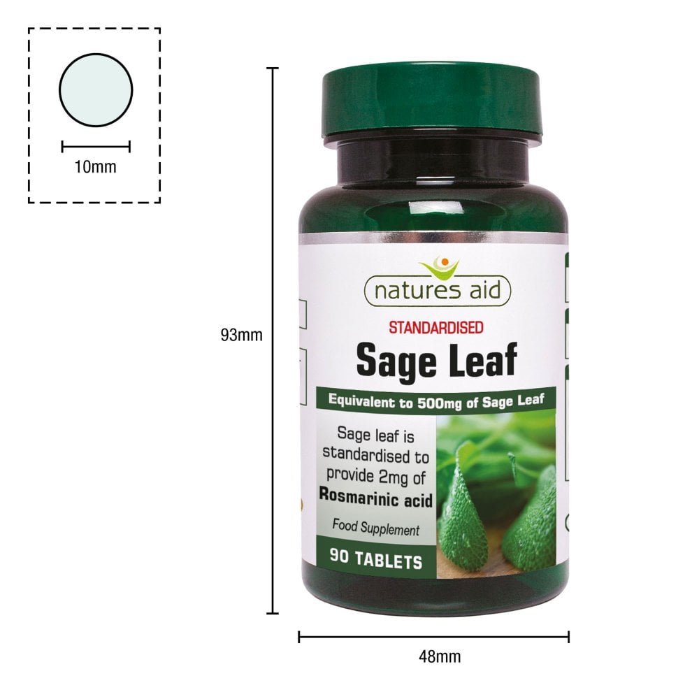 Natures Aid Sage Leaf 50mg 90 tabs - MicroBio Health